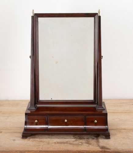 18th Century English George II Mahogany Dressing Table Mirror