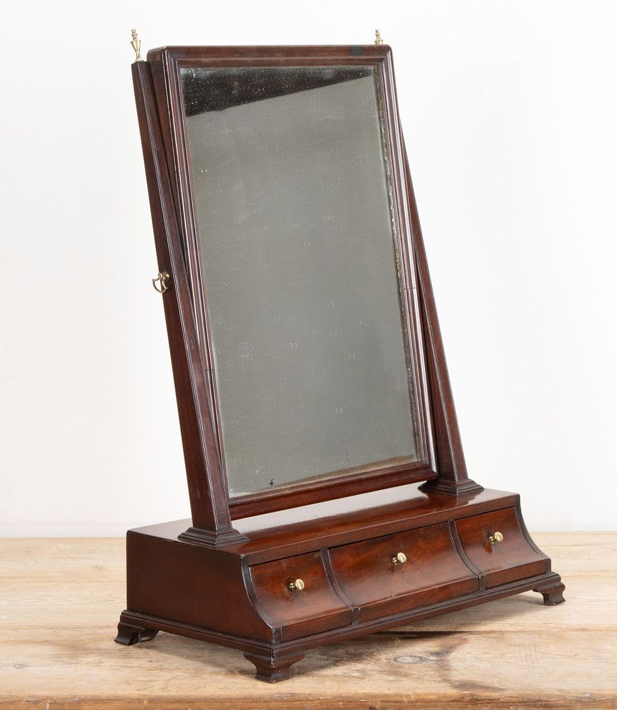 18th Century English George II Mahogany Dressing Table Mirror