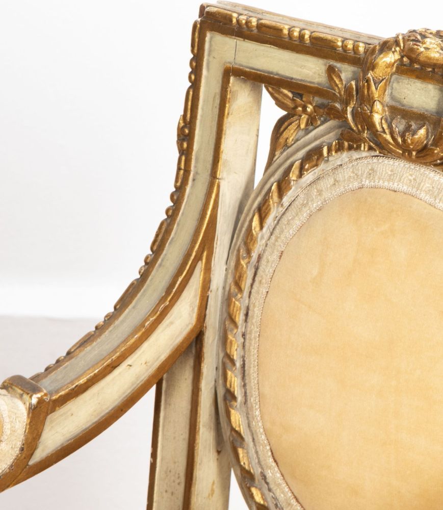 Fine Pair of 19th Century French Gilded and Painted Childrens Salon Chairs