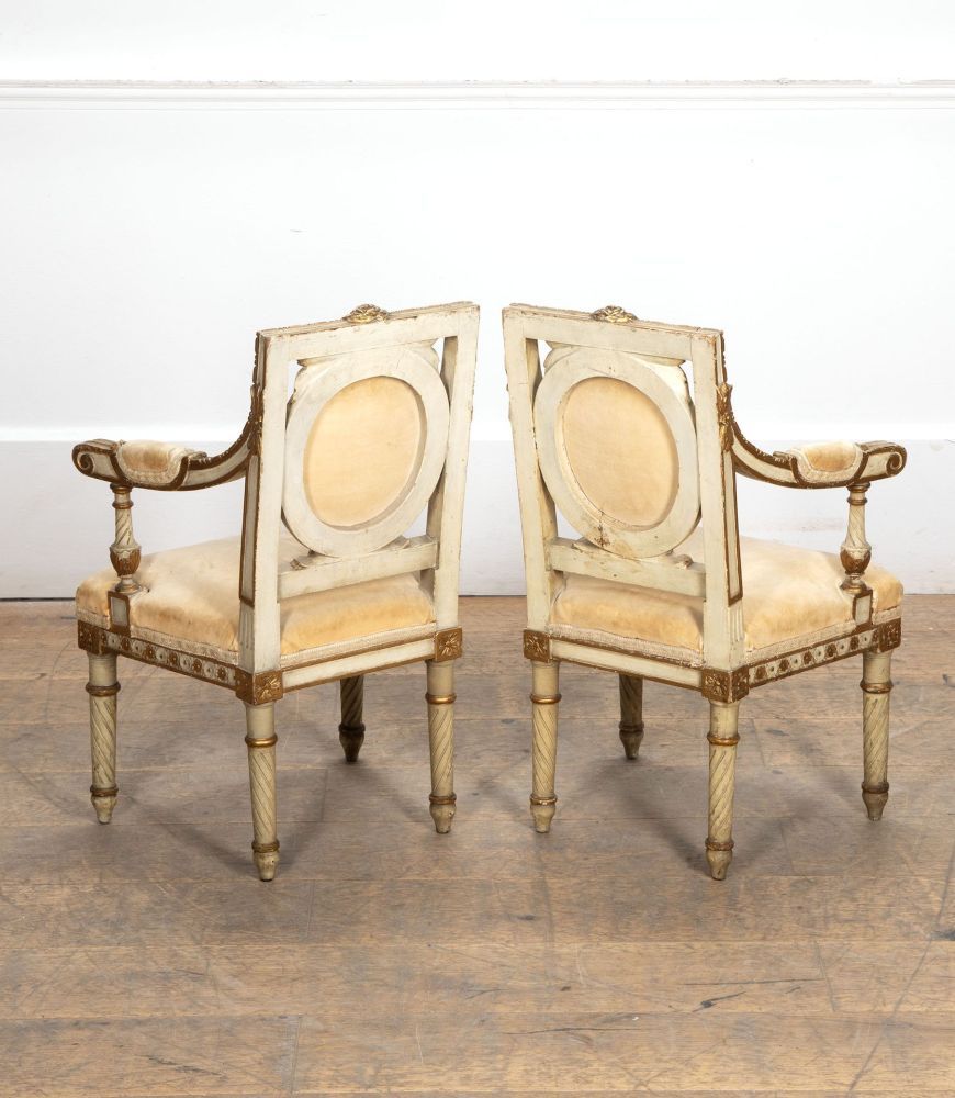 Fine Pair of 19th Century French Gilded and Painted Childrens Salon Chairs
