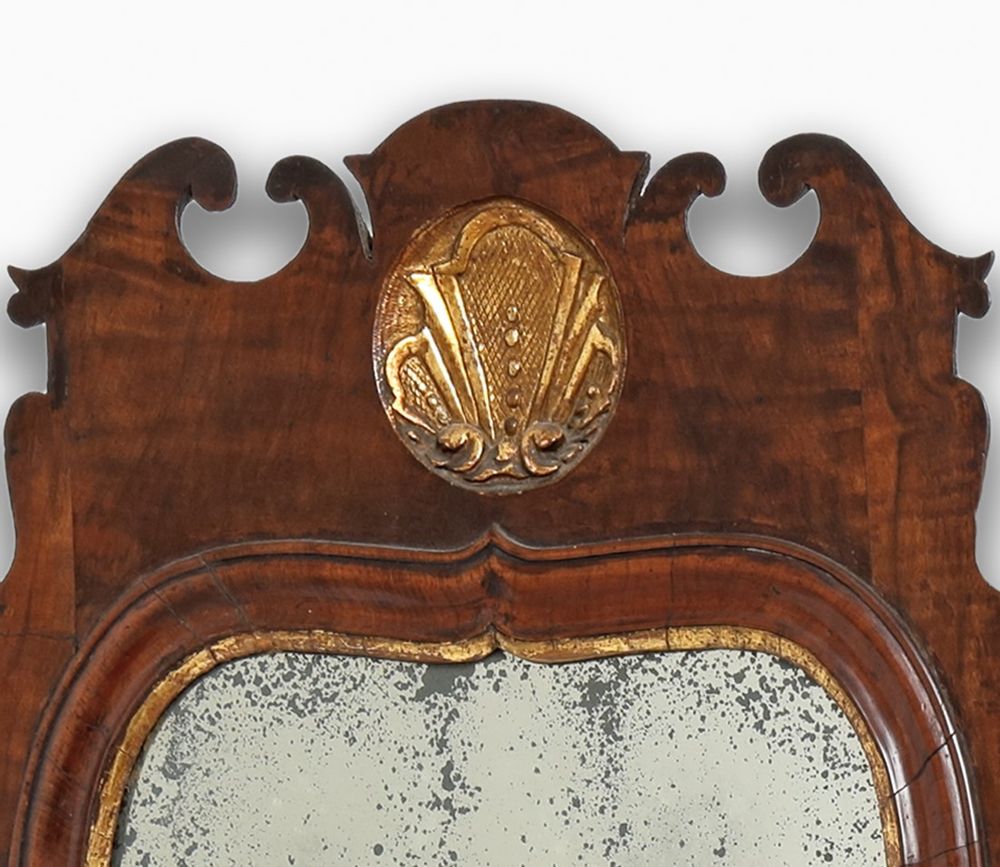 Queen Anne walnut pier mirror c.1710