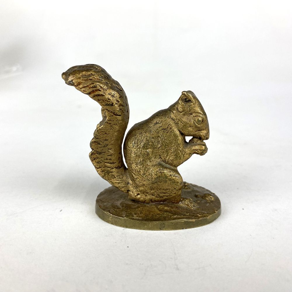 Miniature Gilt Bronze Model of a Squirrel by P.J. Méne
