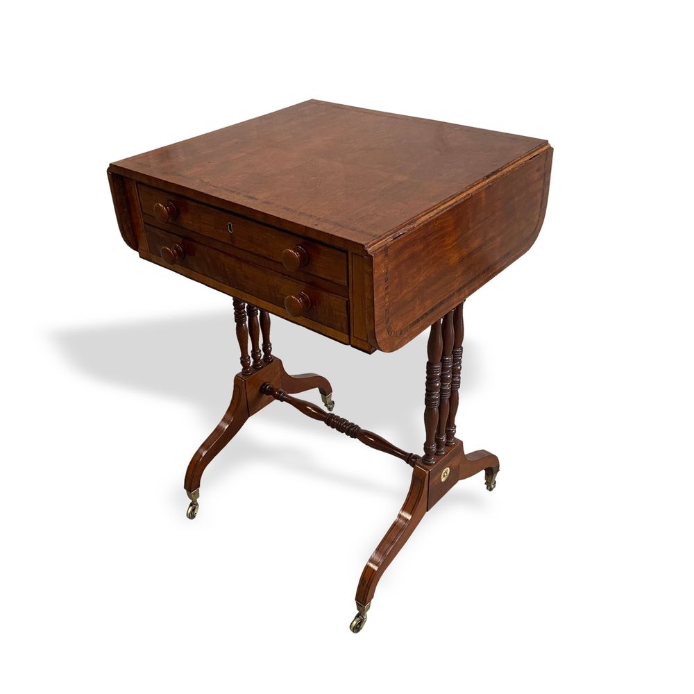 Regency mahogany drop-flap lamp/end/occasional/small-sofa table 