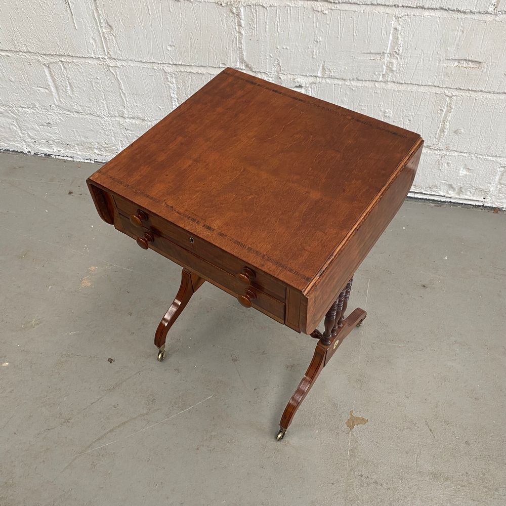 Regency mahogany drop-flap lamp/end/occasional/small-sofa table 