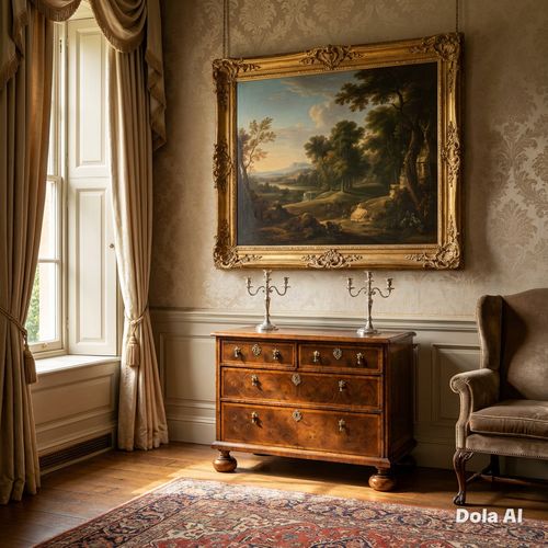 17th Century Oyster Laburnum Low Chest of drawers