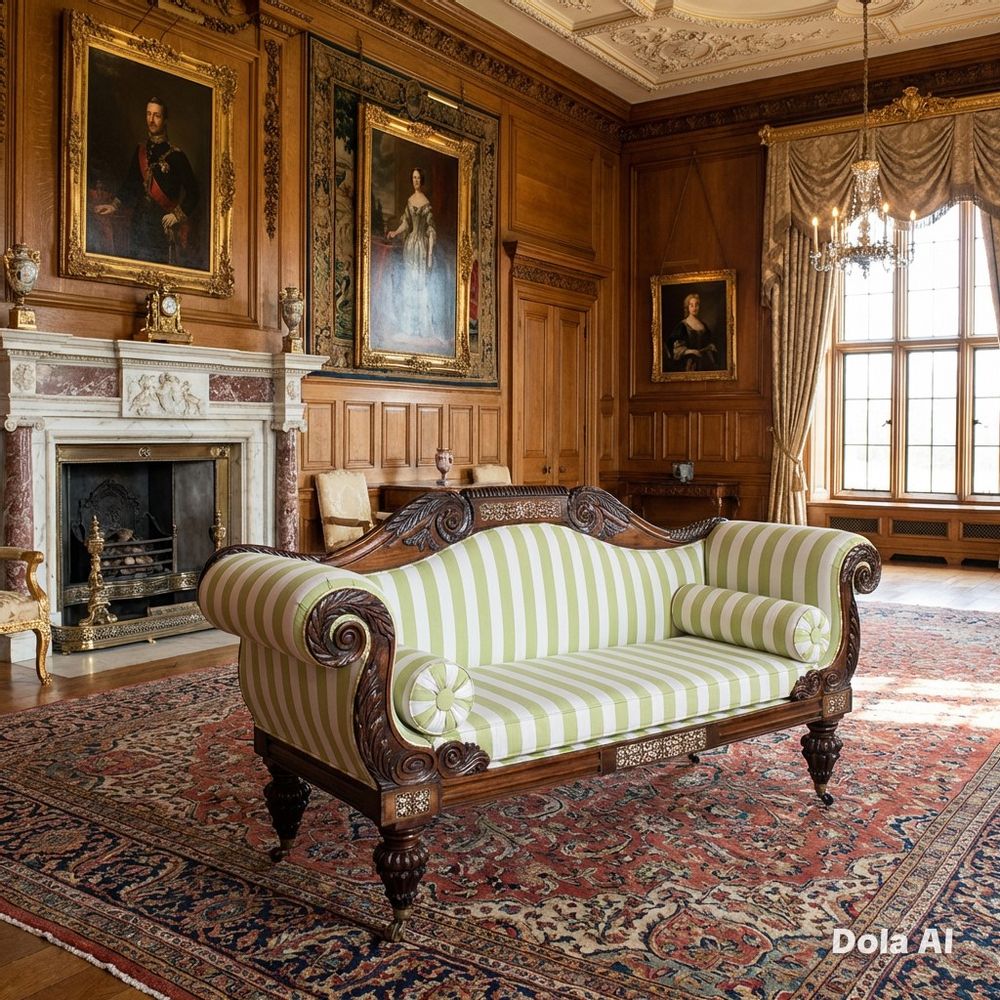 Regency scroll end settee/sofa