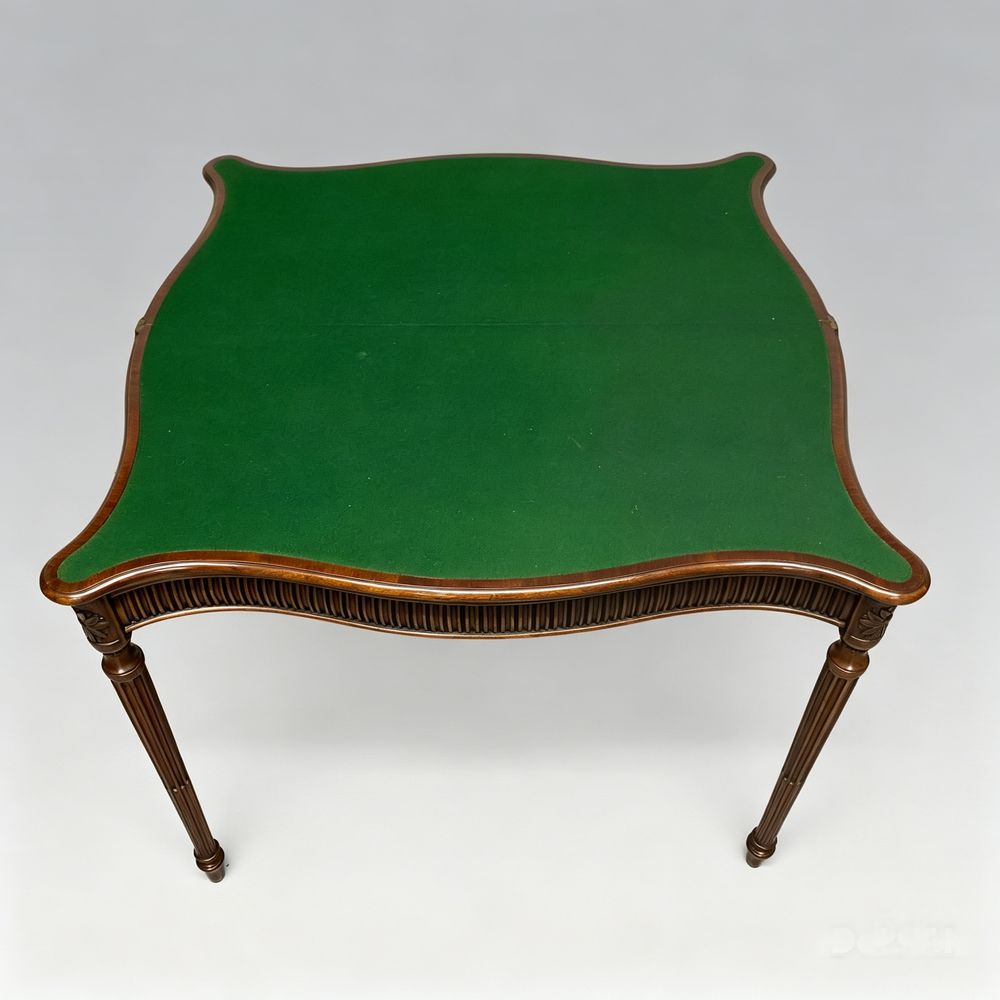 Finest quality late 18th century Serpentine Card Table