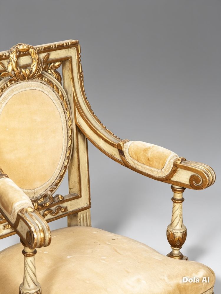 Fine Pair of 19th Century French Gilded and Painted Childrens Salon Chairs