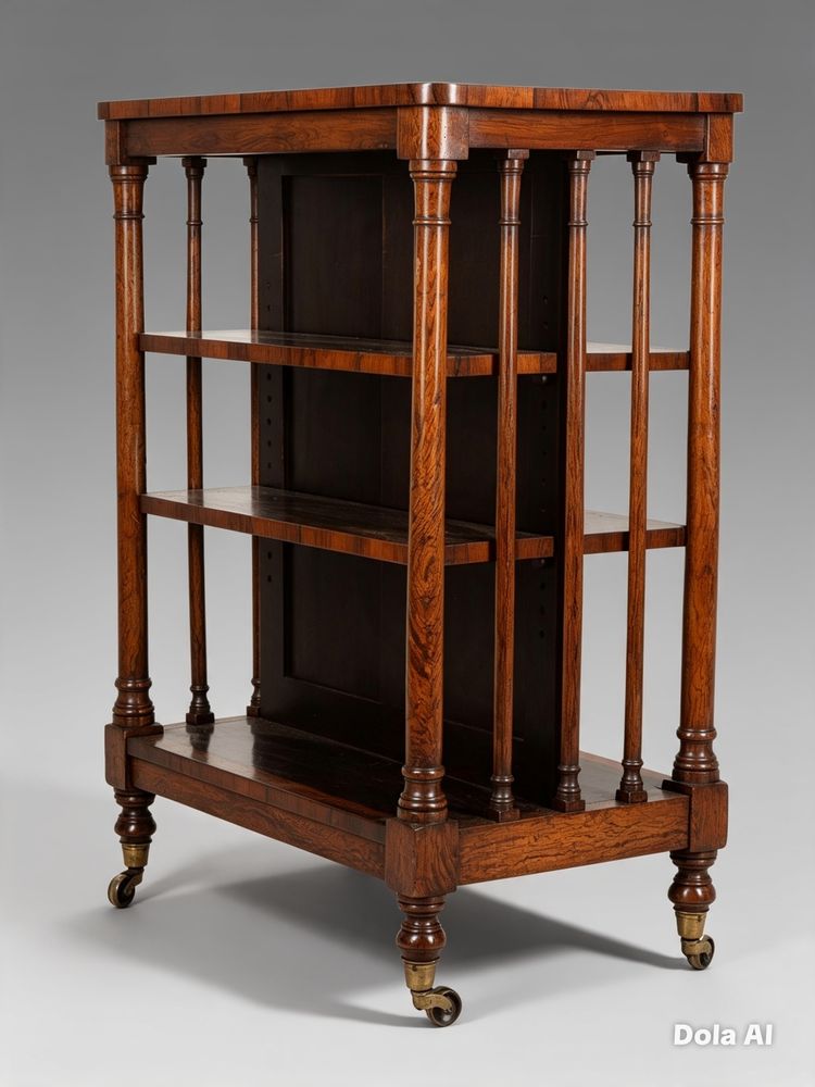 19th Century Regency Rosewood Double Sided Bookcase