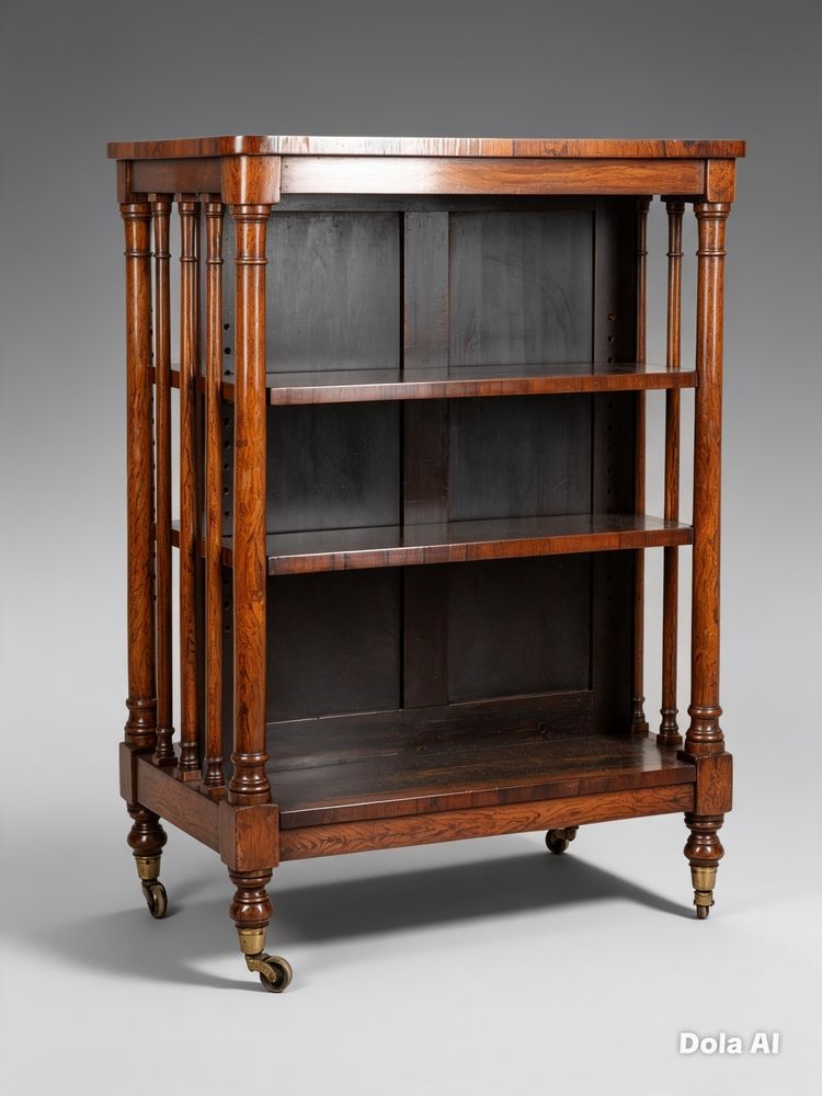 19th Century Regency Rosewood Double Sided Bookcase