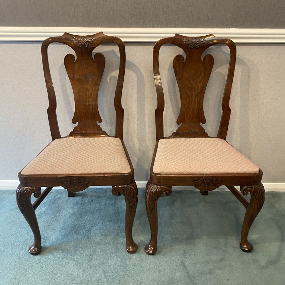 Pair George II Walnut Side Chairs