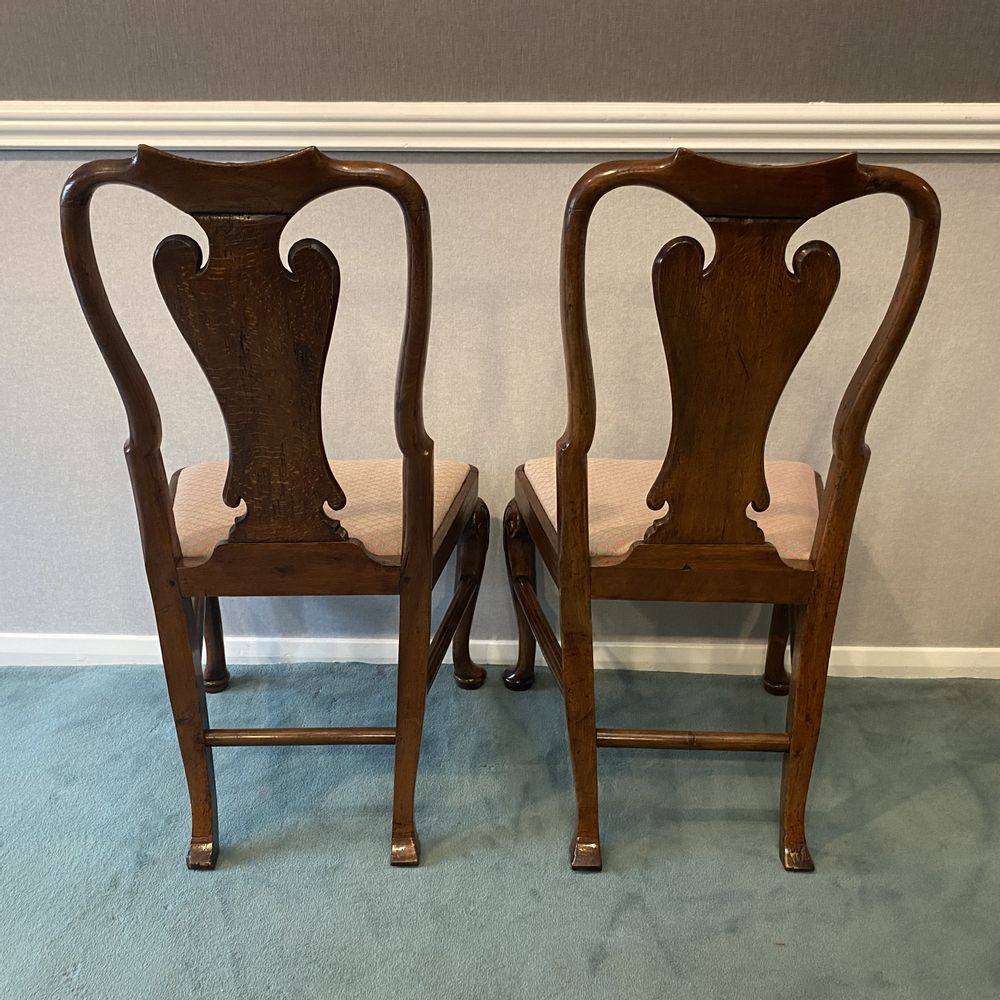 Pair George II Walnut Side Chairs