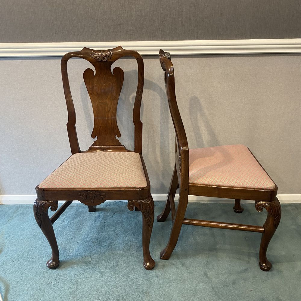 Pair George II Walnut Side Chairs