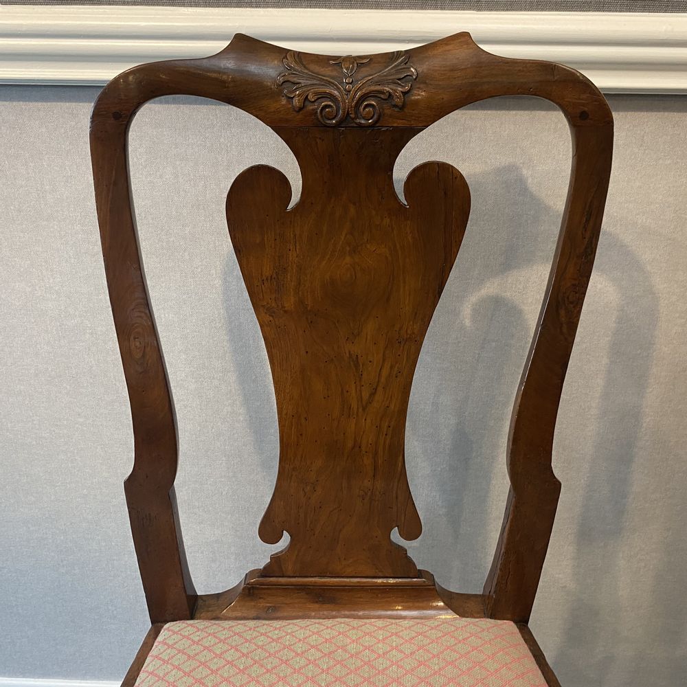 Pair George II Walnut Side Chairs