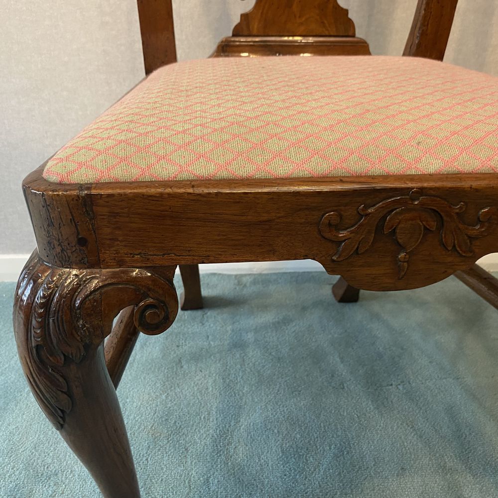 Pair George II Walnut Side Chairs