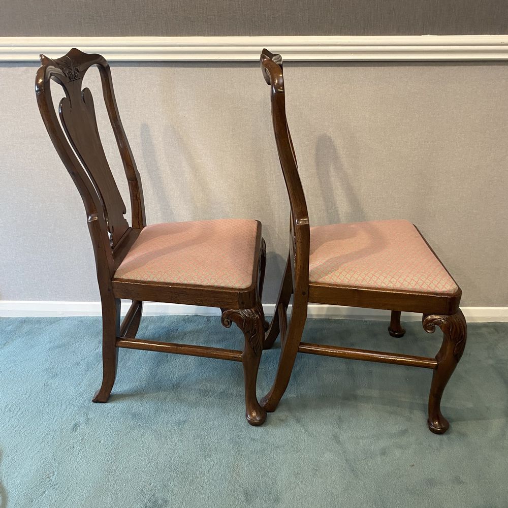 Pair George II Walnut Side Chairs