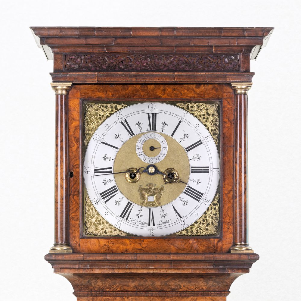 Walnut longcase Clock Langley Bradley 