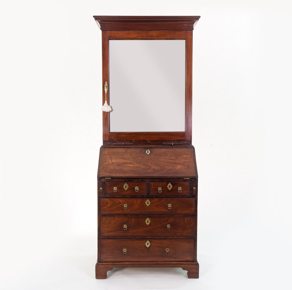 Small George II Mahogany Bureau Bookcase