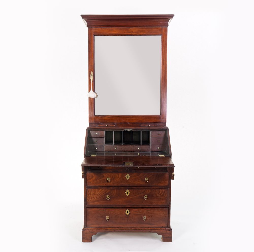 Small George II Mahogany Bureau Bookcase