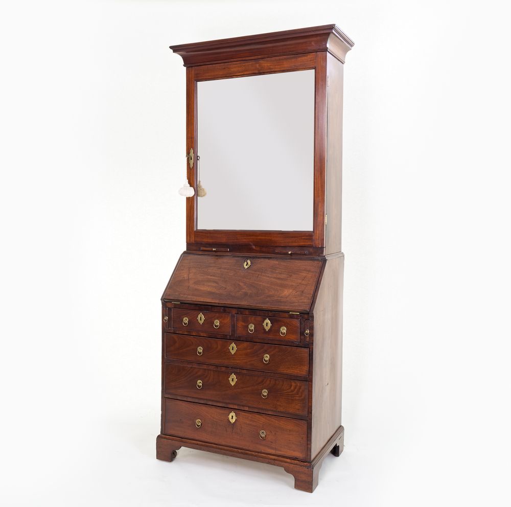 Small George II Mahogany Bureau Bookcase