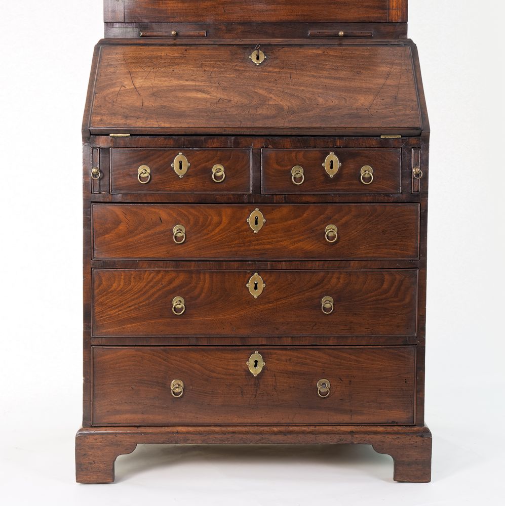Small George II Mahogany Bureau Bookcase