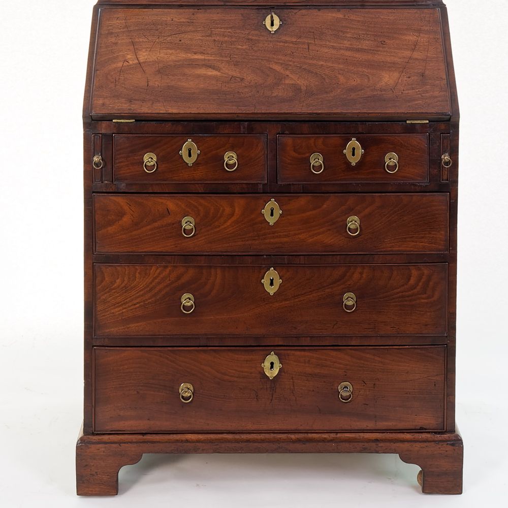 Small George II Mahogany Bureau Bookcase