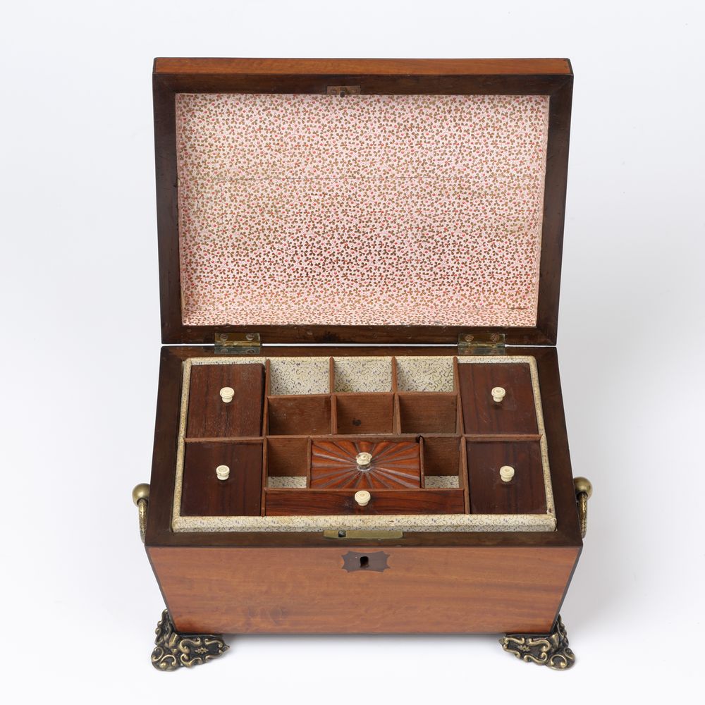 Satinwood Needlework or Jewellery Box