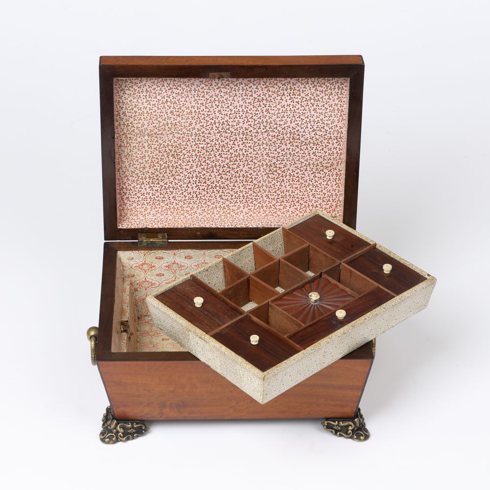 Satinwood Needlework or Jewellery Box