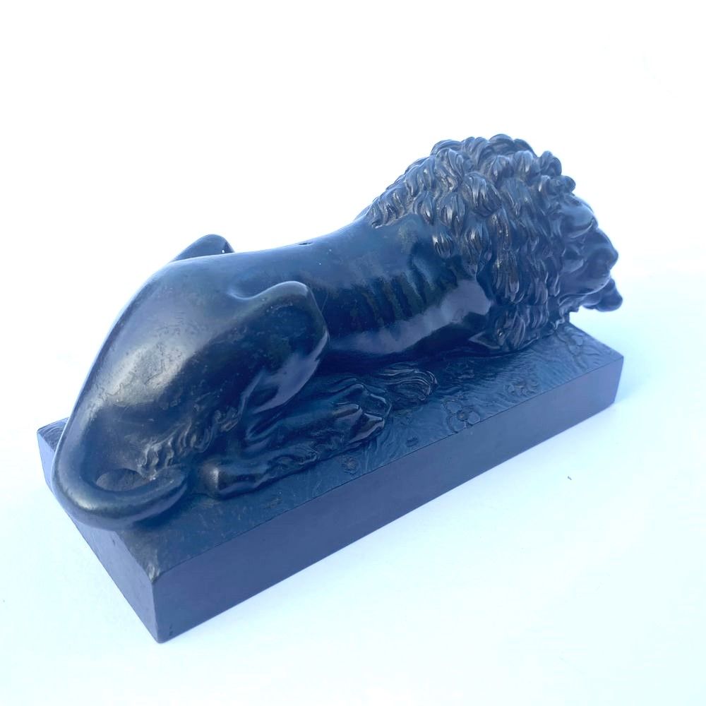 19th century bronze model of a lion