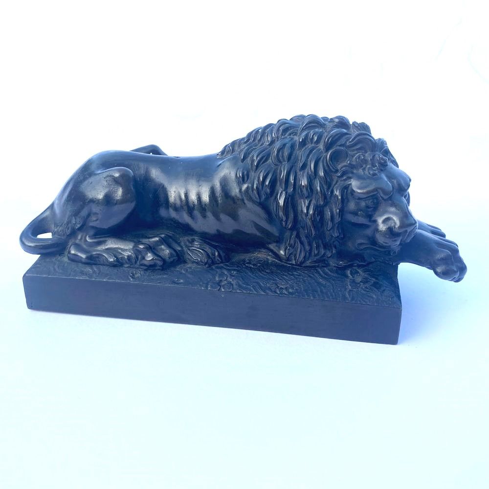 19th century bronze model of a lion