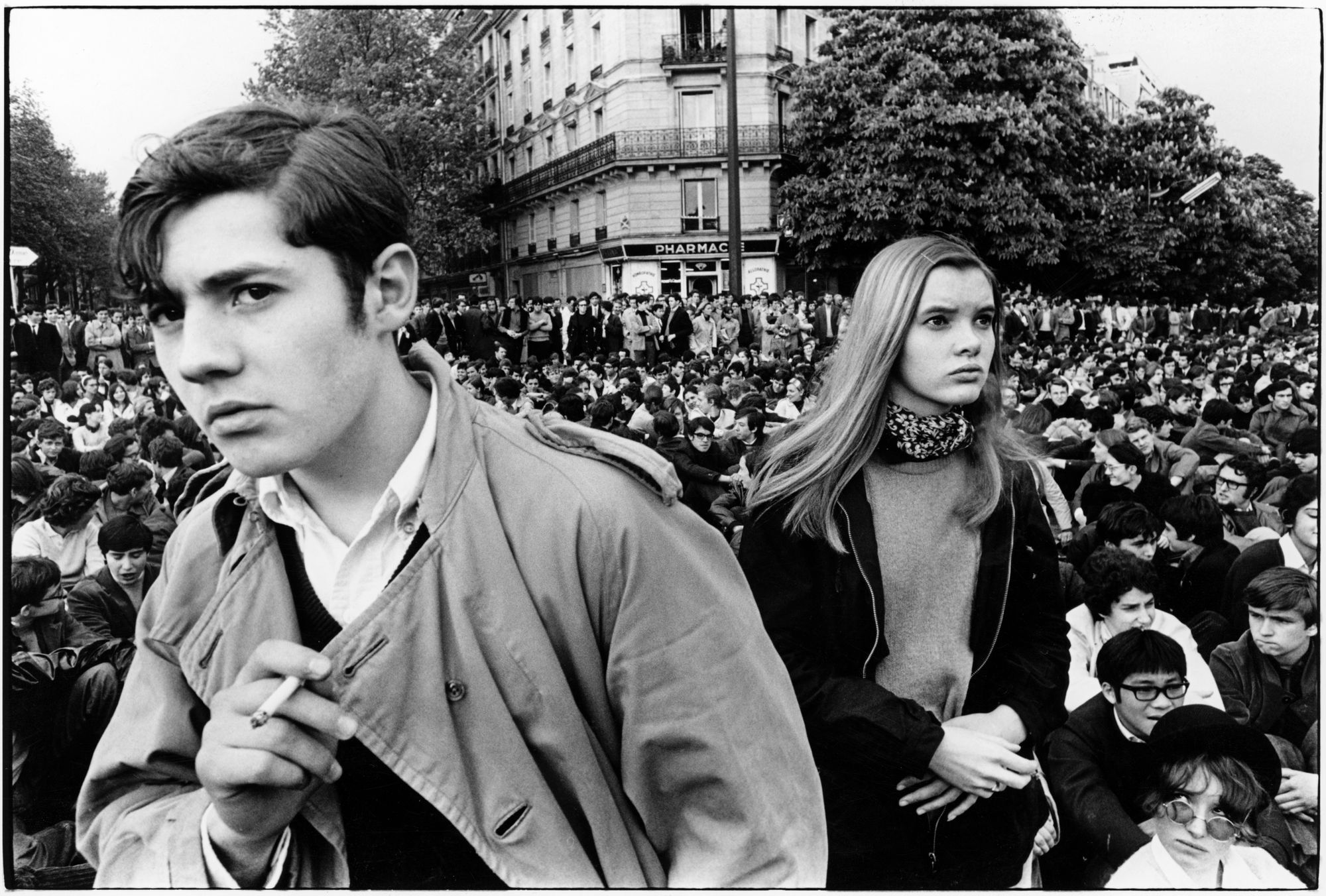D_B&W_ Student riots in Paris