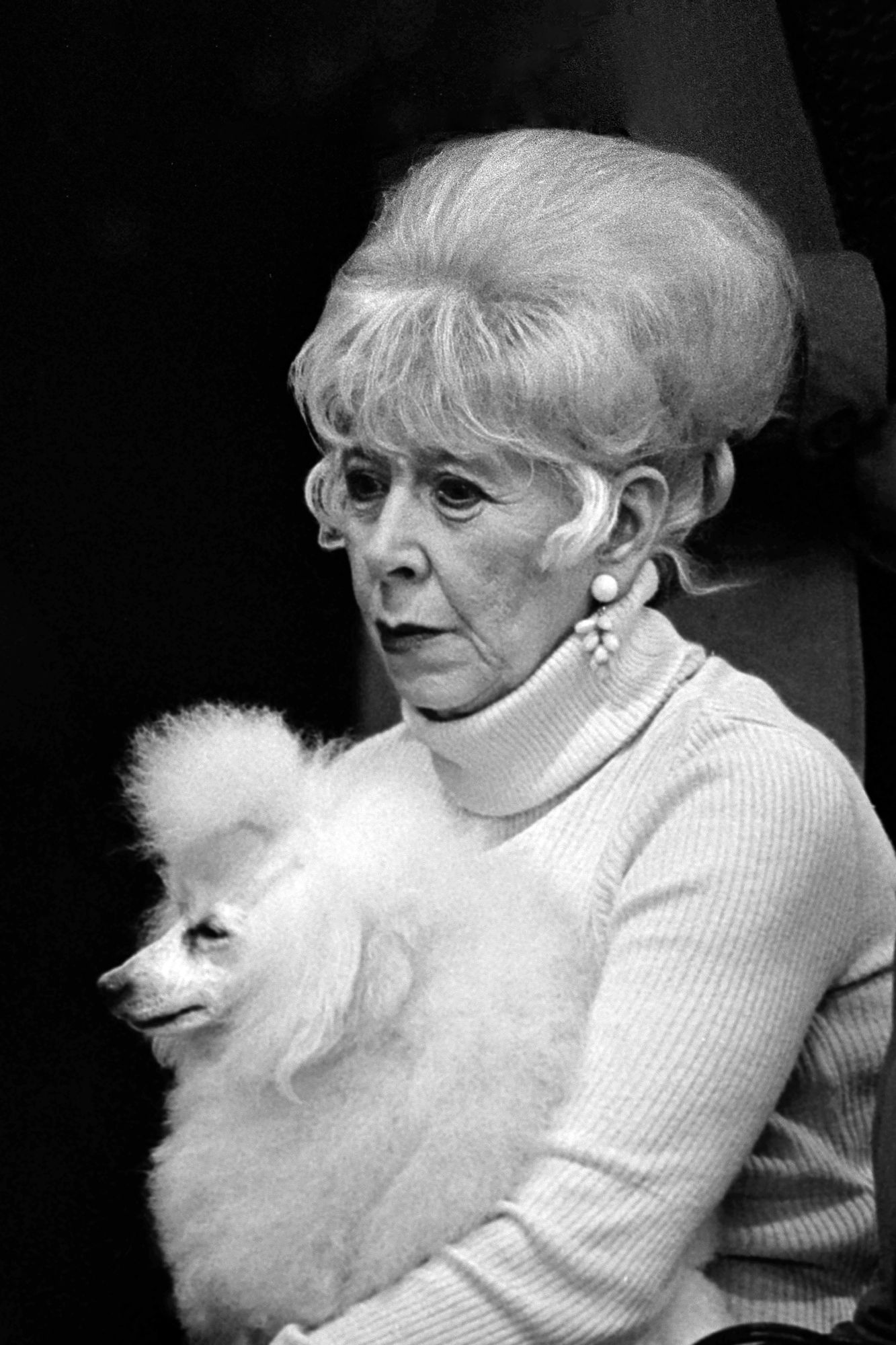S_BW_Poodle_From_Chest_Woman