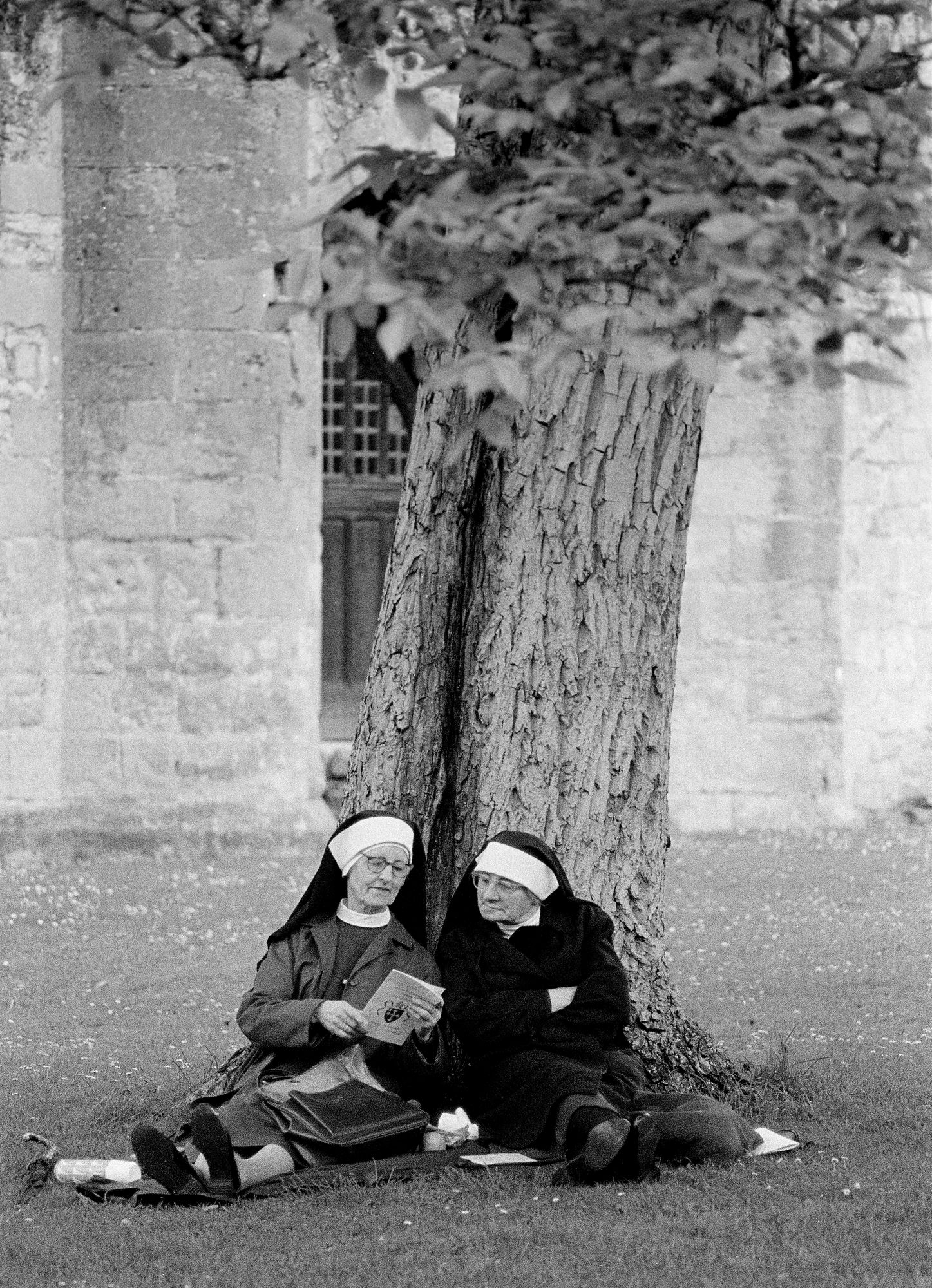 S_B&W_Nuns_Under_Tree_51