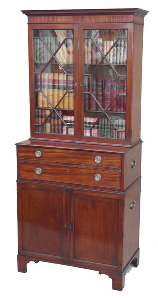 Antique Georgian Mahogany Secretaire Bookcase