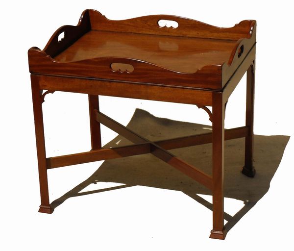 Mahogany Antique Butlers Tray On Stand