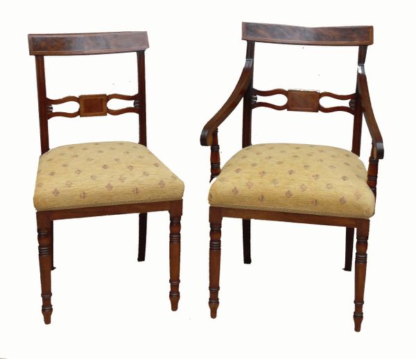 Set Of Eight Antique Georgian Sheraton Chairs