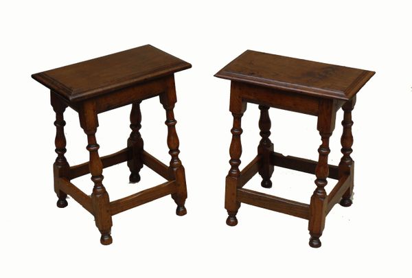 Pair Country Of Joint Stools