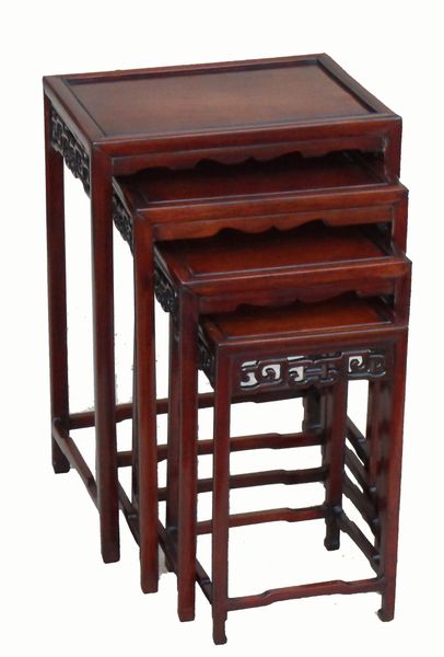 Antique Oriental Nest Hardwood Coffee Tables