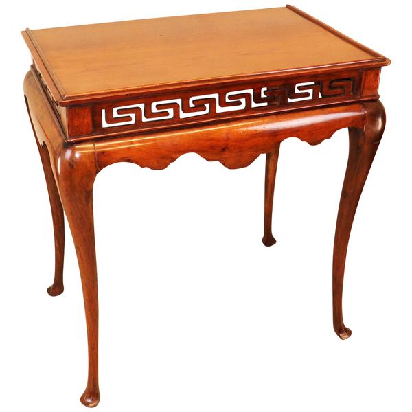 Continental Walnut Console Side Table in Chinese Taste