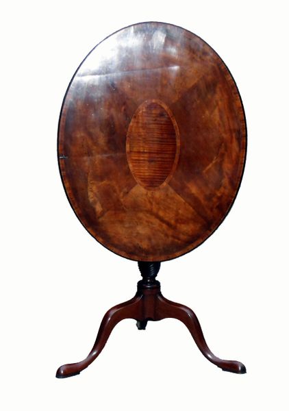 Rare 18th Century Antique Mahogany Oval Tripod Table