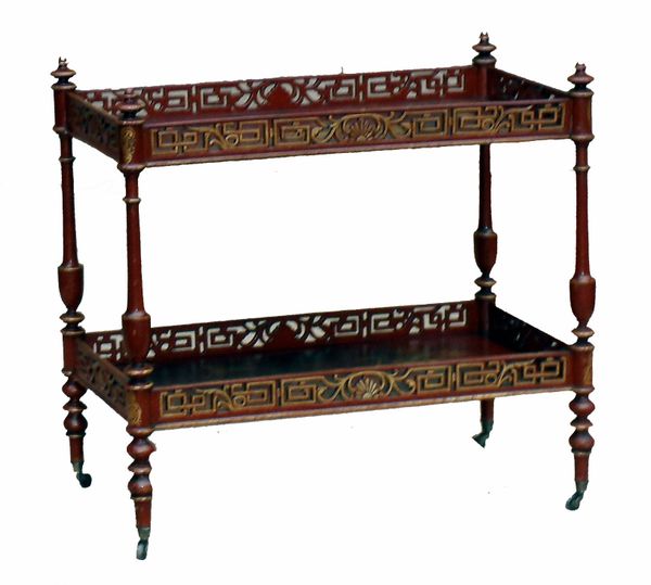 Chinoiserie Decorated Two Tier Antique Etage Trolley