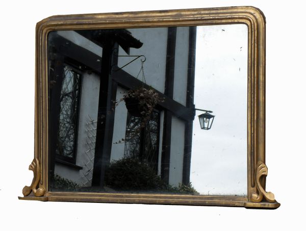 Antique Victorian Gilt Overmantle Mirror