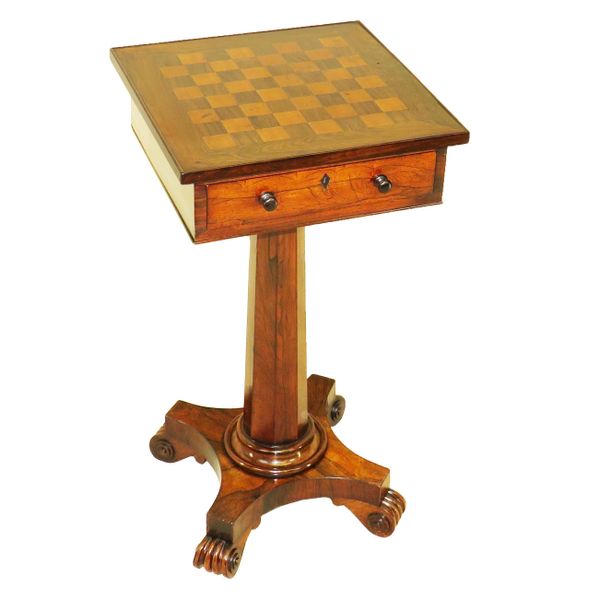 19th Century Regency Rosewood Chess Table