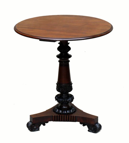 Antique Mahogany Circular Wine Lamp Table
