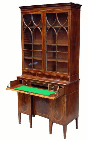 Antique Mahogany Sheraton Period Secretaire Bookcase Cabinet