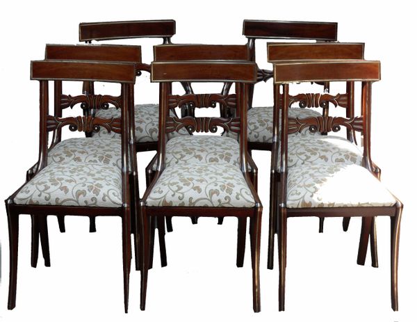 Set 8 Antique Regency Mahogany Dining Chairs