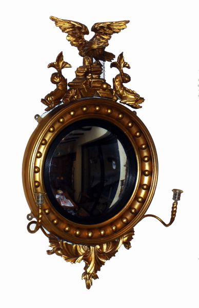 Antique Regency Gilt Convex Mirror