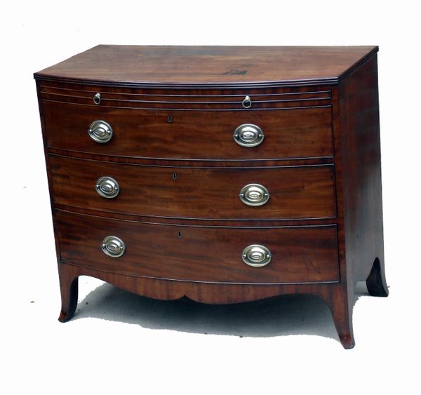 Antique Mahogany Bowfronted Chest Of Drawers
