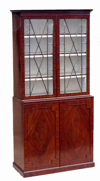 Antique Regency Mahogany Cupboard Base Bookcase