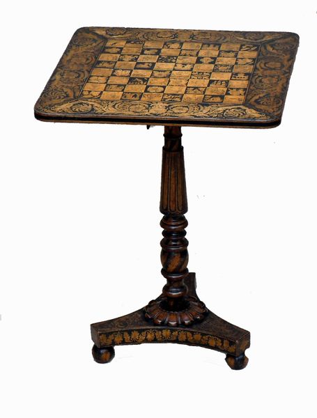 Antique Regency Period Penwork Decorated Table